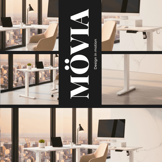 Bureau assis-debout d’angle électrique 140x120 cm à mémoire – MÖVIA