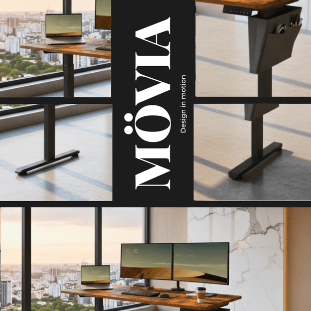 Bureau assis-debout électrique 140x60 cm à mémoire – MÖVIA
