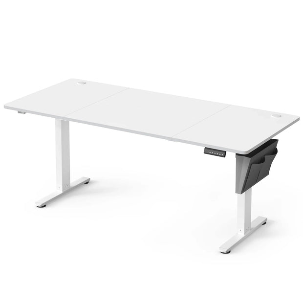 Bureau assis-debout électrique 180x80 cm à mémoire – MÖVIA Blanc nuage