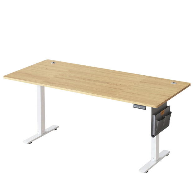 Bureau assis-debout électrique 180x80 cm à mémoire – MÖVIA Doré Chêne