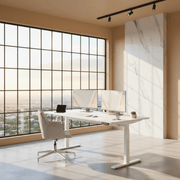Bureau assis-debout électrique avec port USB et mémoire – MÖVIA 140x60cm